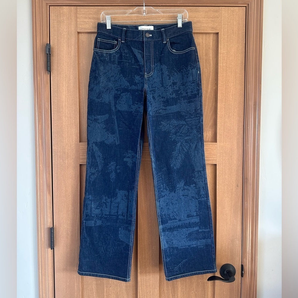 NWOT Lafayette 148 New York Postcards Laser Print York Denim Jeans 27​​